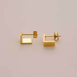 Pendientes de Botón en Forma de <span class=keywords><strong>Letra</strong></span> L, Geométricos, Vintage, de Acero Inoxidable Chapado en Oro de 18K, Resistentes al Agua, para Mujer, Joyería E251841 - Product Image 4