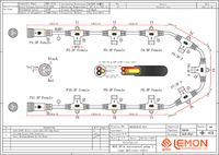 T Type 5 voies 3Pin M15 connecteur de répartiteur de puissance étanche câble étanche IP68 pour éclairage extérieur