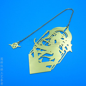 Metal <b>Bookmark</b> Anime Design 65mm Gold Color Die Cutting Printing Stationery Gift - Product Image 3