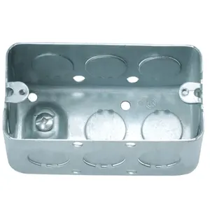 Utility Rectangle Galvanized Metal EMT Electrical Conduit Box With Raised Grounding Screw