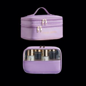 Bolsa de Aseo Portátil de Gran Capacidad de Cuero PU para Mujer, Neceser Organizador, Bolsa de Maquillaje - Product Image 2