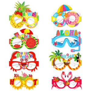 Youlun 8PCS Hawaiian Party <span class=keywords><strong>Photo</strong></span> <span class=keywords><strong>Booth</strong></span> Requisiten 3D <span class=keywords><strong>Tropical</strong></span> <span class=keywords><strong>Flamingo</strong></span> Ananas Design Summer Beach Party Dekorative Brille - Product Image 1