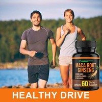 Capsules de racine de Maca 10000mg OEM, complément énergétique naturel pour hommes et femmes, amélioration des performances, réduction du stress, capsules de ginseng