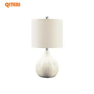 2024 New design of modern living room decoration ceramic table, LED white soft light bedside table lamp