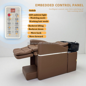 Mesa de Masaje Plegable de Cuero Genuino Moderna <span class=keywords><strong>y</strong></span> Avanzada con Circulación de Agua - Equipo de Spa para Salón, Diseño sin Plomería, Terapia Capilar - Product Image 3