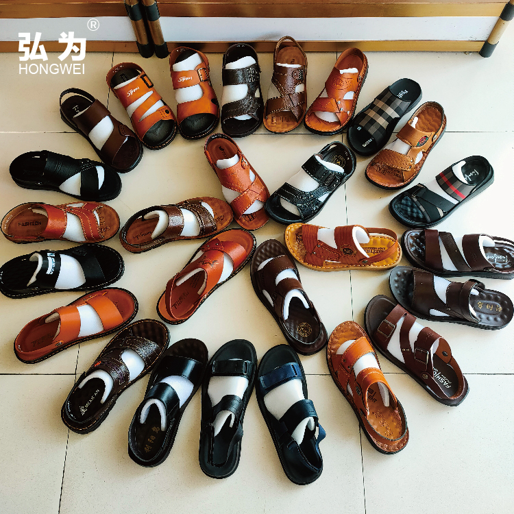 Оптовая продажа, мужская пляжная обувь, модные кожаные сандалии, мужские сандалии на плоской подошве
