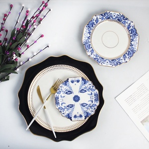Bone China Animal Pattern High Grade Wedding Charger Plate <b>Sets</b> Ceramic Dinnerware Blue and <b>White</b> Porcelain - Product Image 5