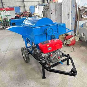 Cosechadora de Granos Azul Multifuncional, Máquina Trilladora de Arroz con Motor de Transmisión por Engranajes para Uso Agrícola - Product Image 2