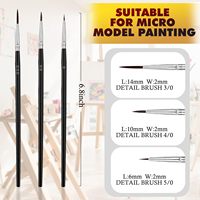 BOMEIJIA 30 pinceaux professionnels miniatures à lignes fines – Pinceaux d'artiste de précision à manche noir et poils pointus pour la peinture
