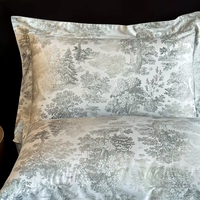 Ensemble de literie de luxe 4 pièces moderne 60S King Size Super plat 4 pièces à longues fibres coton drap de lit housse de couette taies d'oreiller couette