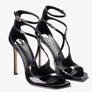 Sandalias de Tacón Alto de Lujo para Mujer, Diseño Decorado con Cristales, Tacón de Aguja, Punta Cuadrada, Punta Abierta, Tacones Altos para Boda y Fiesta - Product Image 3