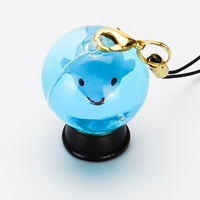 Porte-clés flottant en forme de dauphin liquide, acrylique, aqua lava flow, bulle d'aquarium, mini globe à neige, porte-clés, boule de neige d'eau, porte-clés