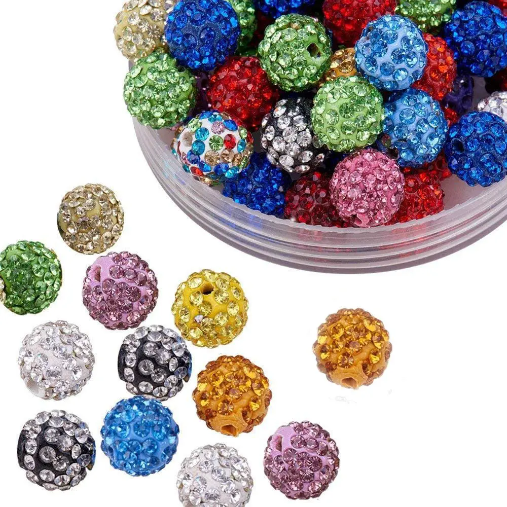 Oem 10 Mm Disco Ball Klei Kralen Gemengde Kleur Polymer Clay Strass Kralen Ronde Bedels Voor Sieraden Makings