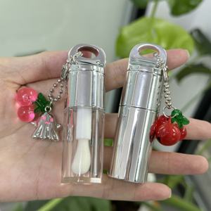 Tabung Lip Gloss Transparan Bulat Plastik 4ml dengan Gantungan Kunci, Bentuk Tongkat Kuas Besar Lucu untuk Halloween - Product Image 2