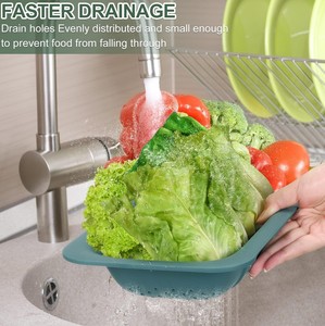 Passoire d'évier de cuisine moderne pliable et extensible en plastique grande capacité vidange écologique pour pâtes cuites sèches - Product Image 4
