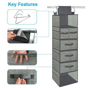Hot Selling Home Storage Durable Strong Hanging Organizer Storage Closet With Drawers Customized Layers Hooks for Living Room - Product Image 2