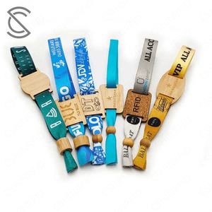 Bracelet en polyester tissé RPET écologique avec logo personnalisé, réutilisable, RFID NFC NTAG213, contrôle d'accès, carte de visite - Product Image 6