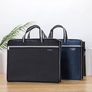 Portable Lightweight File Organizer Bag, Canvas Waterproof Laptop Bags 14 Inches <b>Briefcase</b> Bag for Men Business Custom Logo - Product Image 1