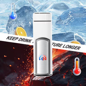 Bouteille d'eau intelligente personnalisée avec affichage de la température, 500 ml, sans BPA, en acier inoxydable, thermos, tasse à café - Product Image 4