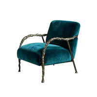Fauteuil individuel de luxe, style designer, fauteuil lounge artistique en laiton, pour villa, manoir, salon, usage domestique, fauteuil sur mesure