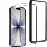 Lot de 2 protections d'écran en verre trempé pour iPhone 17, dureté 9H, sans bulles, compatible avec les coques
