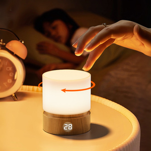 Lampada Notturna per Cameretta Effetto Legno, Lampada da Comodino Touch, Lampada Portatile per Allattamento, Dimmerabile a Regolazione Continua - Product Image 2
