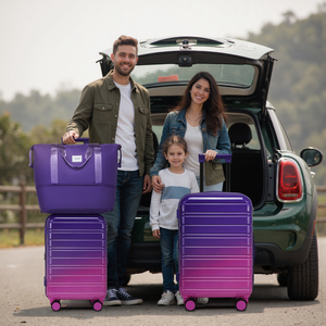 Set di <span class=keywords><strong>Valigie</strong></span> Sfumate Viola: Valigia Rigida Resistente, Borsa da Viaggio Spaziosa e <span class=keywords><strong>Kit</strong></span> di Bagagli Trolley Leggero - Product Image 2