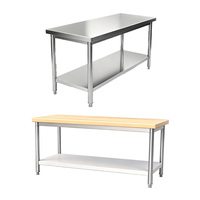 Table pliante robuste en acier inoxydable - Plan de travail portable commercial pour la préparation culinaire, idéal pour la restauration et les événements en plein air