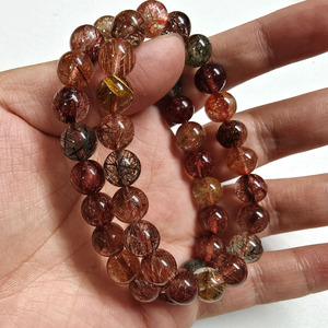 Venta de Pulseras de Cuentas de <span class=keywords><strong>Cuarzo</strong></span> Rutilado Natural de Alta Calidad, Pulseras de <span class=keywords><strong>Cuarzo</strong></span> Rutilado de Colores Variados para Regalos - Product Image 6