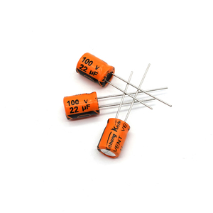 Nhà máy tùy chỉnh rò rỉ thấp tụ điện điện phân <span class=keywords><strong>100V</strong></span> <span class=keywords><strong>22UF</strong></span> cam Pet ỐNg Lót nhôm tụ điện - Product Image 4