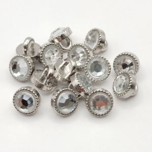 Wholesale Top Quality 10mmFancy Embellishments Diamond <strong>Button</strong> Round Crystal <strong>Glass</strong> Rhinestone <strong>Shank</strong> <strong>Buttons</strong> - Product Image 2