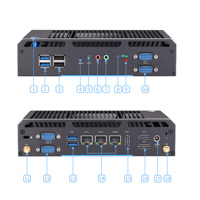 Computadora Industrial Integrada de Bajo Consumo y Sin Ventilador con 3 GbE LAN, Intel J6412 N100 N150, Mini PC M.2, Windows Linux, 4 Puertos RS232