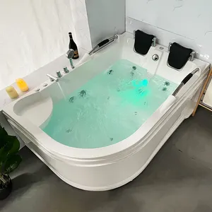 Banheira autônoma Bubble Soaking 2 Person Whirlpool Venda Banheira de massagem personalizada com Spa Fábrica Vender Luxo Acrílico Branco