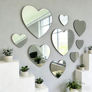 12pcs Art Deco Design Home/School Decoration Acrylic Heart <b>Mirrors</b> <b>Lightweight</b> Unbreakable Eco-friendly <b>Wall</b> Decor Accessories - Product Image 5