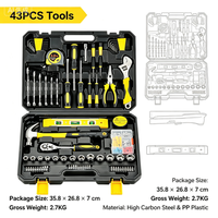 Kit d'outils manuels multifonctions pour la maison, ensemble de boîtes à outils pour le travail du bois et la réparation électrique, pour la vente en gros