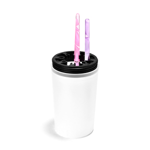 Bouteille de nettoyage pour pinceaux à ongles en plastique, support multi-emplacements en acrylique pour stylos à ongles, pour outils de manucure en salon - Product Image 1