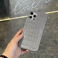 Étui de téléphone antichoc en cuir PU de haute qualité pour 17/16/15/13/1214 Pro MAX 8 7 avec porte-cartes à motifs sur la coque arrière