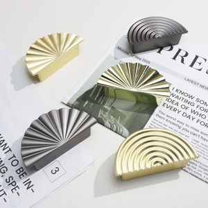 European Semi-circular Zinc Alloy Handle Upper Cabinet <strong>Door</strong> Handle Drawer Cabinet Wardrobe <strong>Door</strong> Fan-shaped <strong>Knobs</strong> - Product Image 3