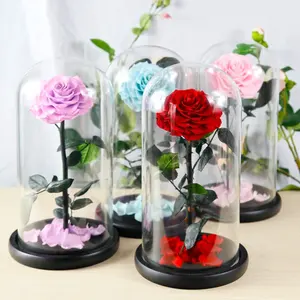 Happy mothers day gift Yunnan Kunming artificial flower preserved flower rose glass