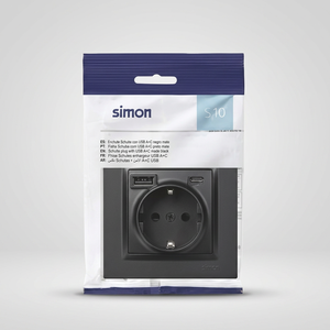 Base Schuko con USB A+C 10.5W Nera S10 (Simon F1011432038) EAN 8412852982755 - Product Image 3