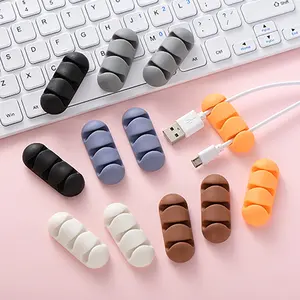 Silikon USB Desktop Kabel halterung Befestigungs wickler Ordentlicher Management halter Silikon Desktop USB Silikon Kabel klemmen Clips Organizer