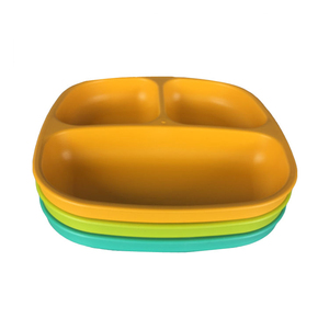 Vente en gros d'assiettes à vaisselle divisées en mélamine <span class=keywords><strong>de</strong></span> couleur unie sans BPA Plato en plastique durable fabriquées pour les restaurants scolaires - Product Image 1