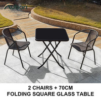 Meubles d'extérieur en métal avec quatre chaises et plateau de table à lattes de 140 cm pour usage commercial dans les hôtels, cours et projets de jardins