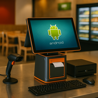 LIVERDOL Pantalla táctil inteligente Pantalla dual Sistemas POS Máquina Caja registradora con impresora térmica para restaurante minorista
