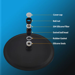 DINGYUN <span class=keywords><strong>Soffione</strong></span> Doccia Moderno Nero Sottile a Forma di <span class=keywords><strong>Giardino</strong></span> da 10 Pollici con Braccio, Risparmio Idrico Pressurizzato <span class=keywords><strong>per</strong></span> Bagno, 5 Anni di Garanzia - Product Image 3