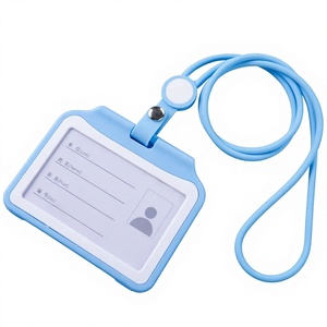 Custom PVC Lanyard Hard Plastic Colored ID Card Holder Working Staff Double-Sided Transparent Portable Letterpress Printed