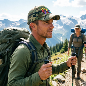 Gorra de Béisbol de Camuflaje Personalizable de 6 Paneles con Logotipo Impreso, Ligera y Transpirable, Ajuste de Circunferencia de Cabeza con Velcro, Gorra para Exteriores - Product Image 4