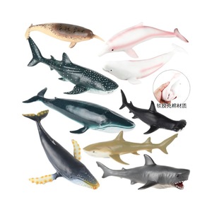 Modelos de animales marinos de simulación yxs para niños, de goma suave, tiburón blanco, megalodón, ballena beluga, ballena <span class=keywords><strong>azul</strong></span>, sha - Product Image 5