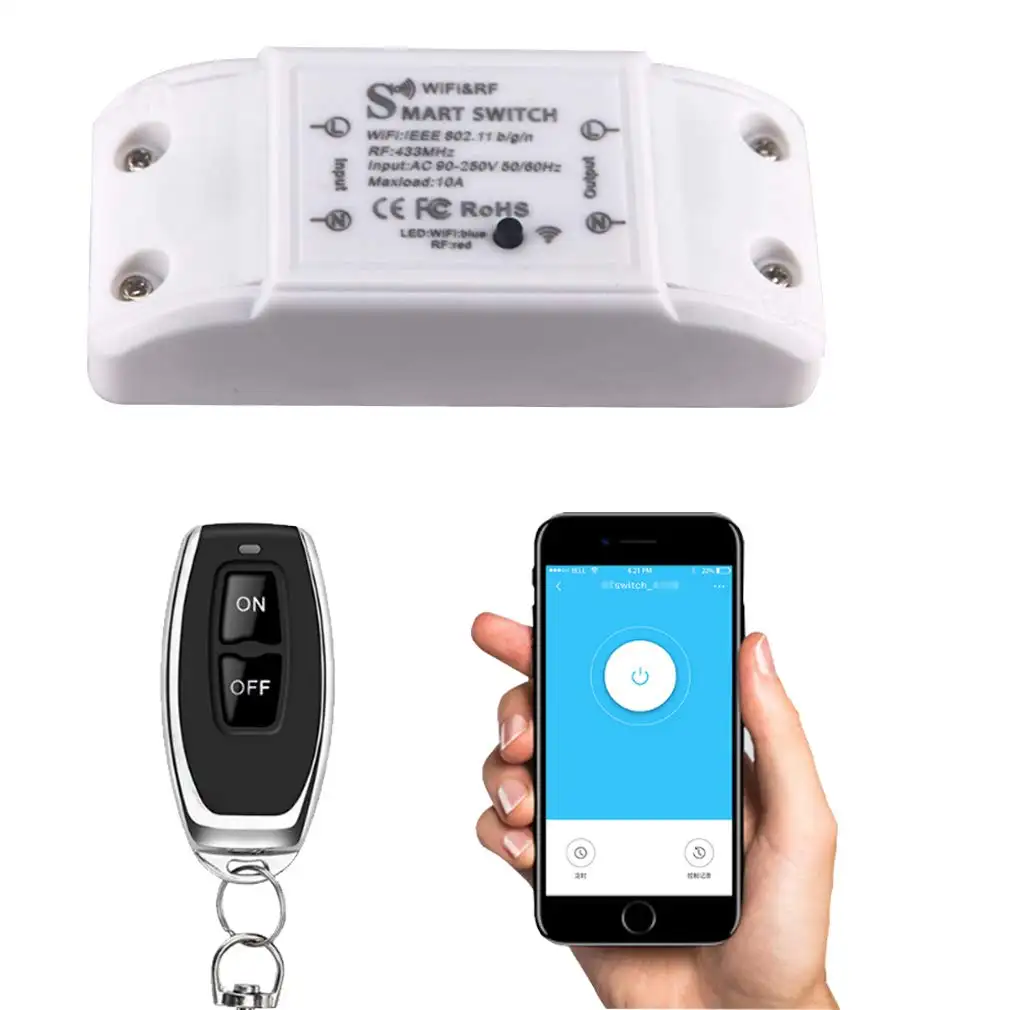 Piezas de modificación de WIFI, interruptor de sincronización, aplicación móvil, control remoto, control de voz, dispositivo inteligente de encendido/apagado, estándar nacional