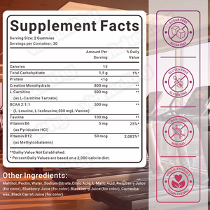 Vitahealthy OEM Etichetta Privata Gommose alla Creatina 800mg Confezione da 3 Testate per Fitness Quotidiano <span class=keywords><strong>e</strong></span> Nutrizione Sportiva - Product Image 6